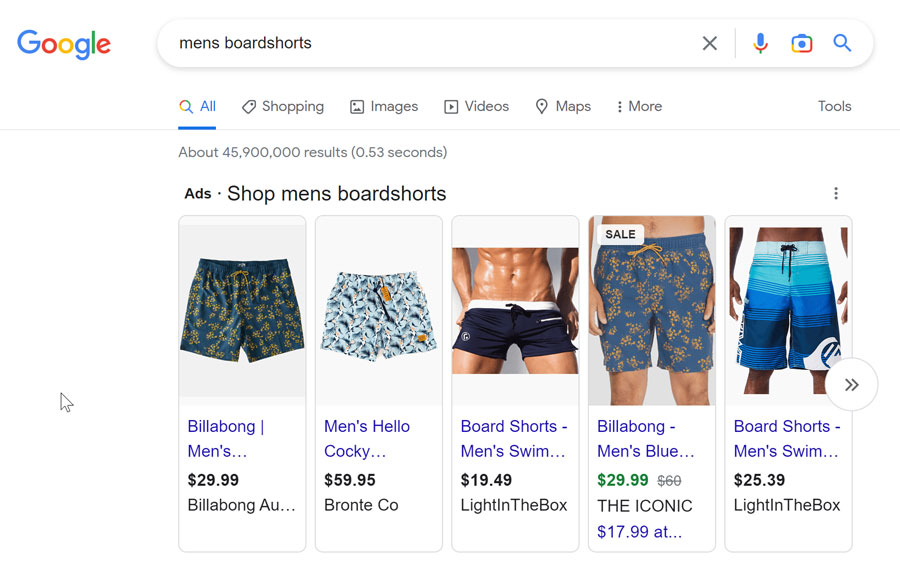 Google Shopping Ads display products right in Google Search results. Streamling the customer journey from search to purchase. 